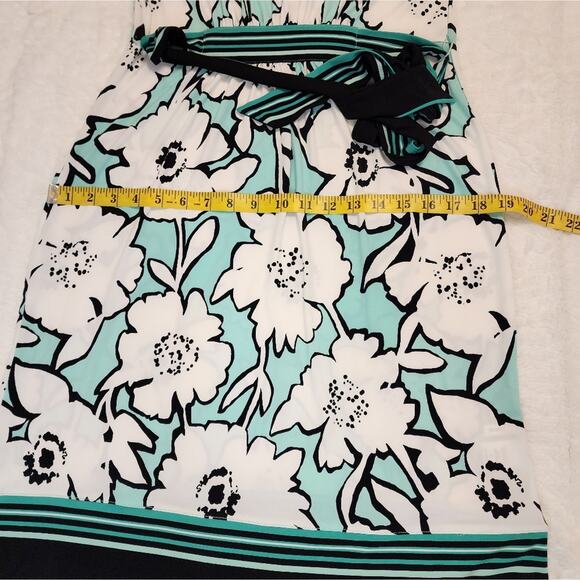 New York and Company Mint Black Belt Tie Floral Easter Spring Dress, Small - Picture 11 of 13
